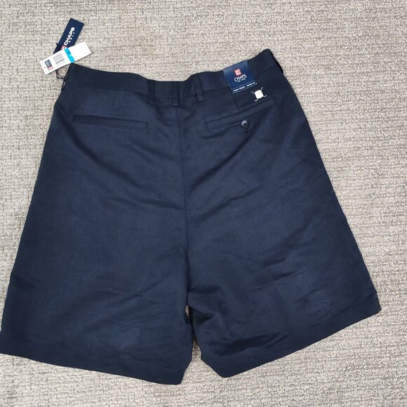 NWT! Men's Chaps Golf Shorts - Navy Blue - 36" W x 8.5" Inseam - Pleated Front - Picture 3 of 6